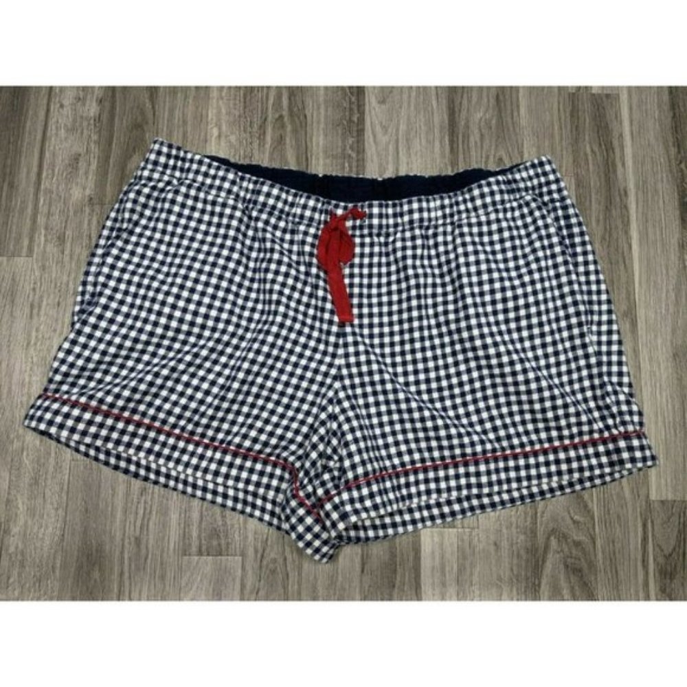 (3/$35) Lands End Womens Plus Size 2X Plaid Soft Elastic Waist Pajama Shorts